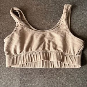 Cropped cotton bra